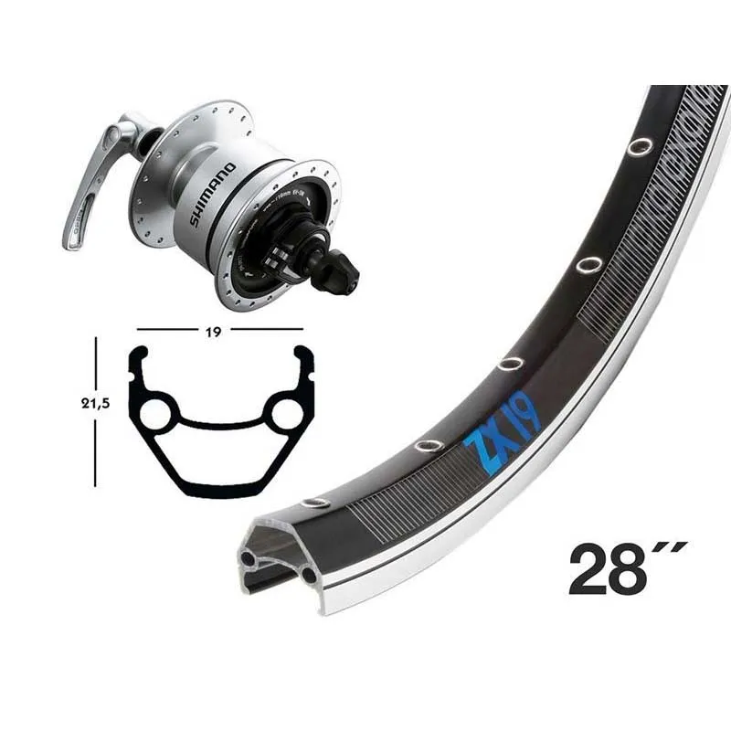 Exal Nady 28´´ Qr Dynamo Dh-3n72 Forhjul, Black, 9 x 100mm