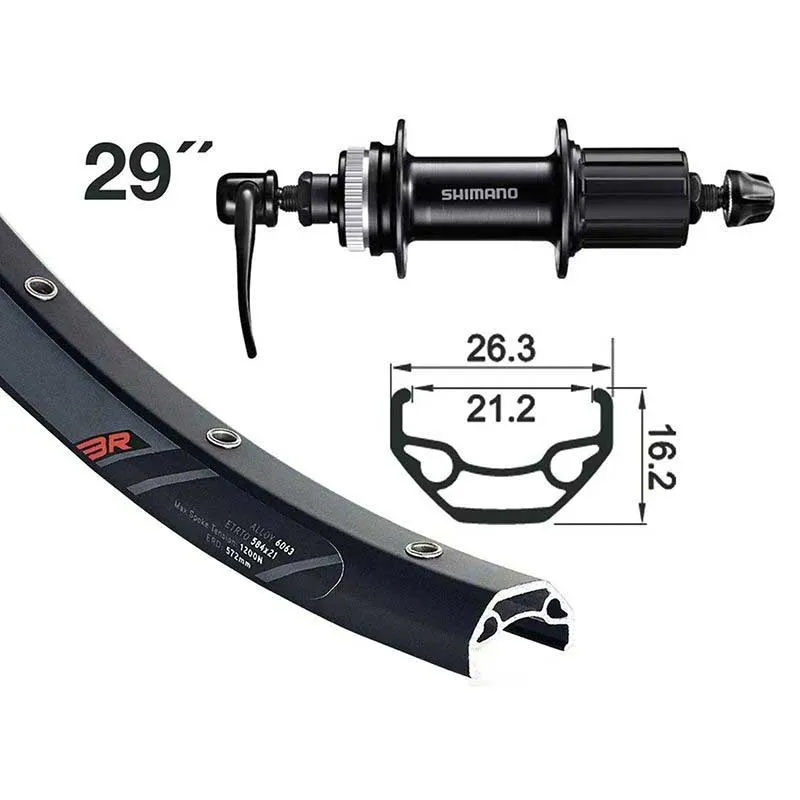 Exal Rodi Rock 19 28´´ Cl Disc Qr Bakhjul, Black, 10 x 135mm, Shimano/Sram HG