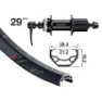 Exal Rodi Rock 19 28´´ Cl Disc Qr Bakhjul, Black, 10 x 135mm, Shimano/Sram HG
