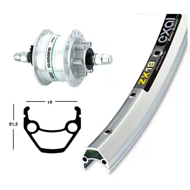 Exal Zx 19 26´´ 6b Disc Qr Dynamo Dh-3de30 Forhjul, Silver, 9 x 100mm