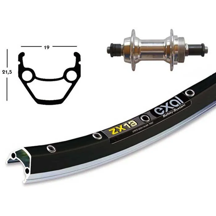 Exal Zx 19 28´´ Qr Bakhjul, Black / silver, 9 x 135mm