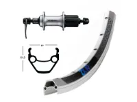 Exal ZX19 bakhjul 26x1,75 med Shimano FH-T3000 nav til 8 gears kassette