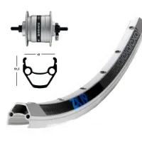 Exal Zx19 Dynamo Shimano Dh3n31 26´´ Forhjul Exal Zx19 Dynamo Shimano Dh3n31 26´´ Forhjul