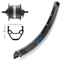 Exal Zx19 Dynamo Shimano Dh3n31 26´´ Forhjul Exal Zx19 Dynamo Shimano Dh3n31 26´´ Forhjul
