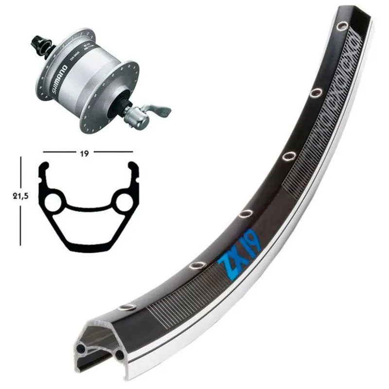 Exal Zx19 Qr Dynamo Shimano Dh3n30 Forhjul