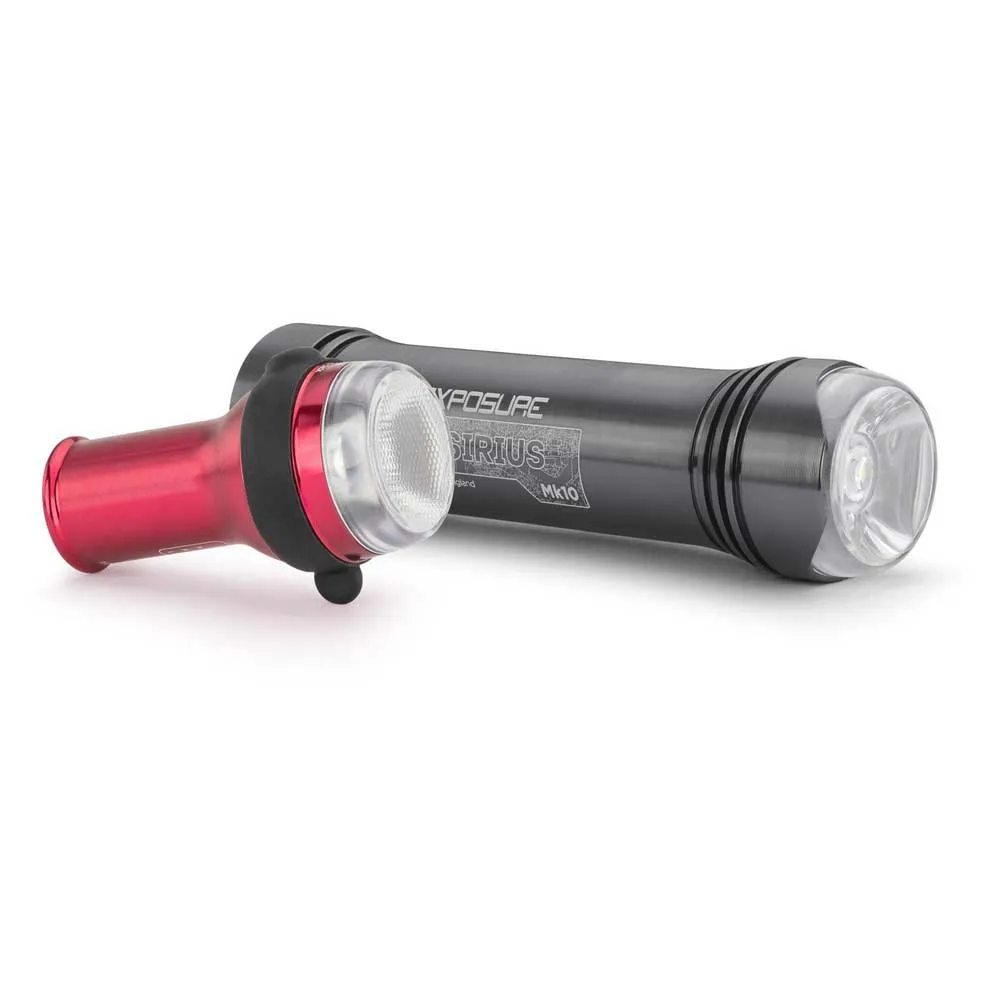 Exposure Lights Sirius Mk10 & Tracer Mk2 Sykkellyktesett, Gun metal black / red, 900/75 Lysstyrker