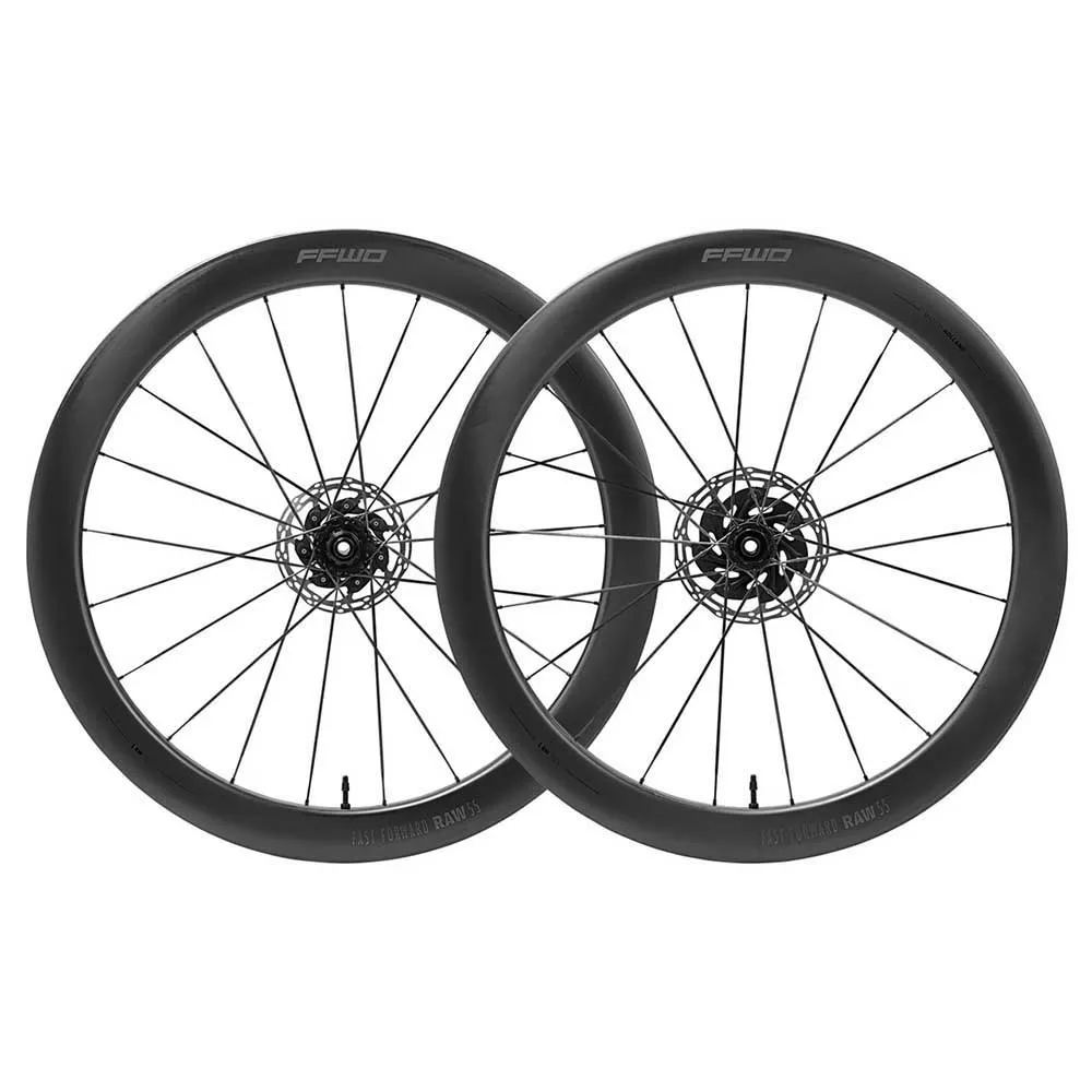 Fast Forward Raw 55 Cl Disc Tubeless Landeveishjulsett, Matt black, 12 x 100/12 x 142mm, Shimano/Sram HG