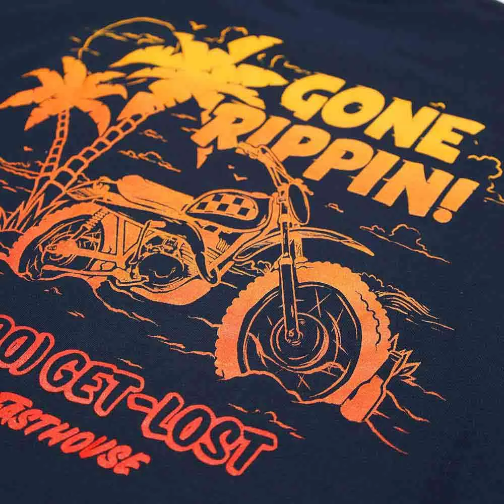 Fasthouse Gone Rippin Kortarmet T-skjorte, Navy, M