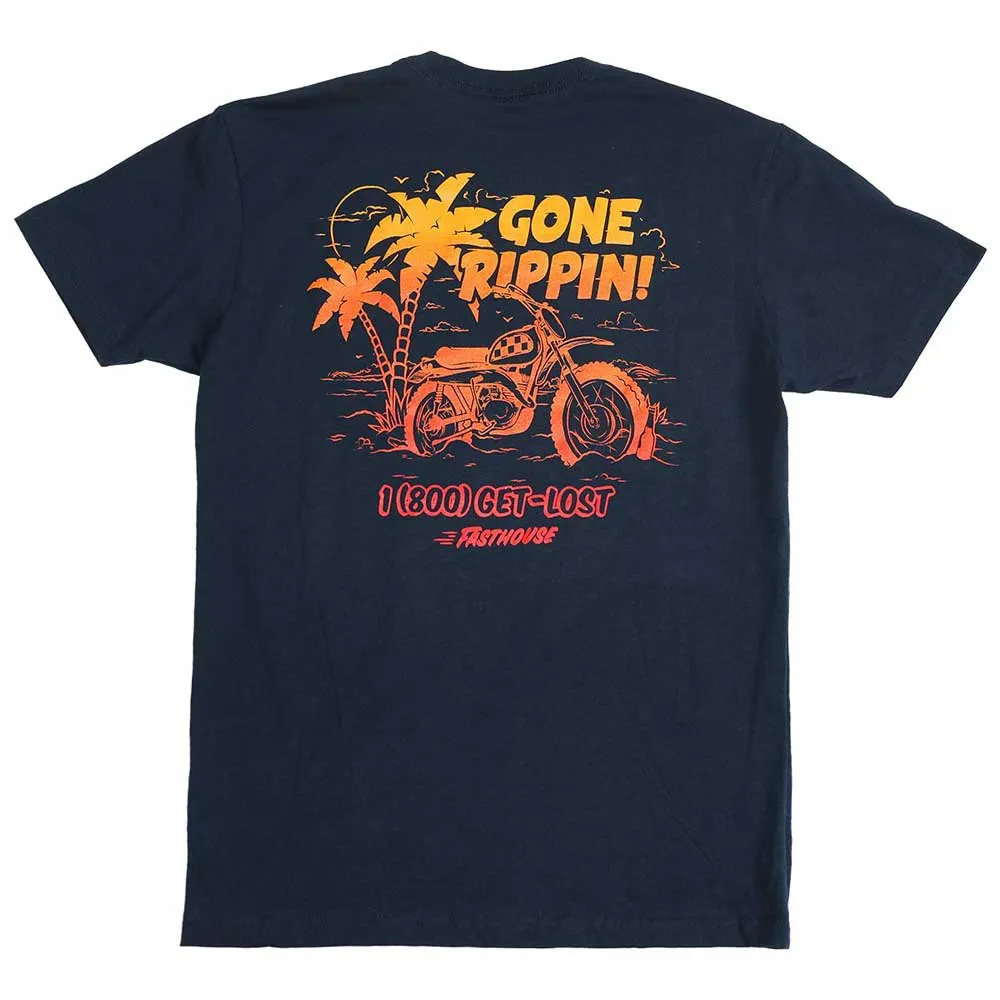 Fasthouse Gone Rippin Kortarmet T-skjorte, Navy, M