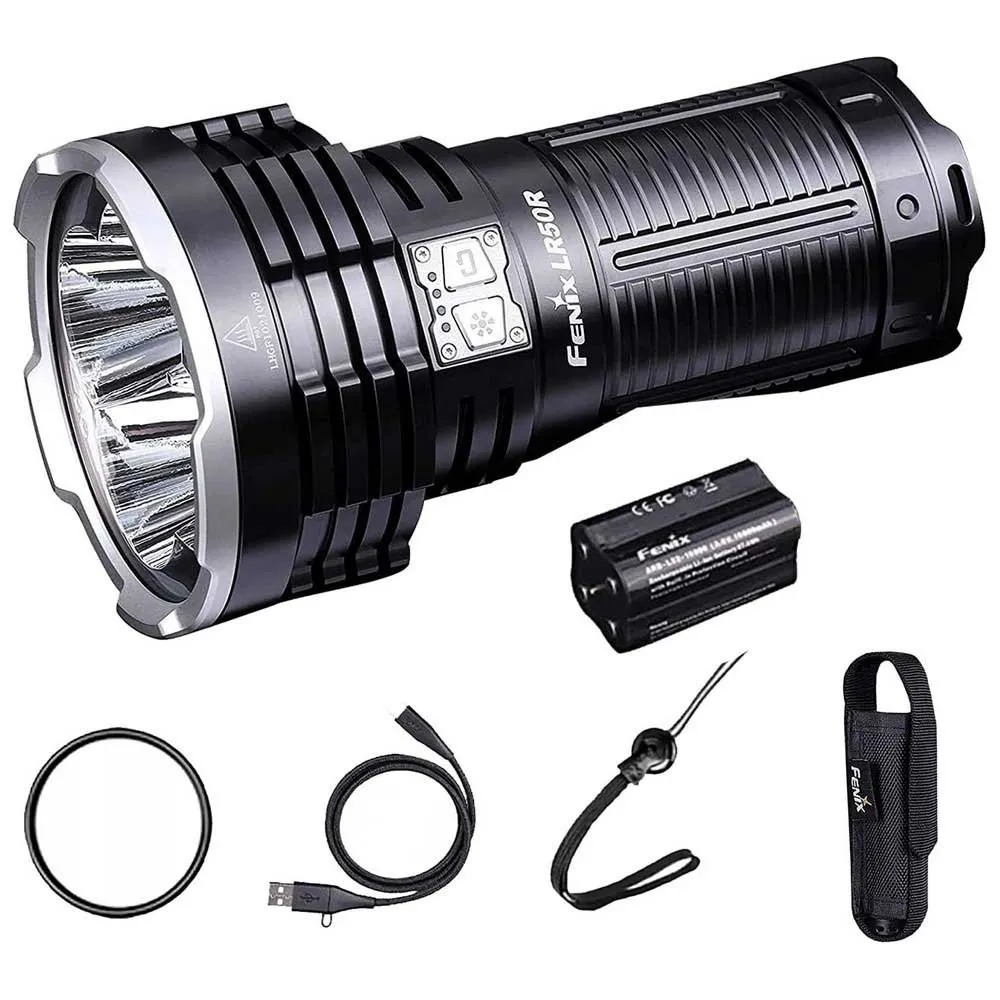 Fenix Lr50r Lommelykt, Black, 12000 Lysstyrker Fenix Lr50r Lommelykt, Black, 12000 Lysstyrker