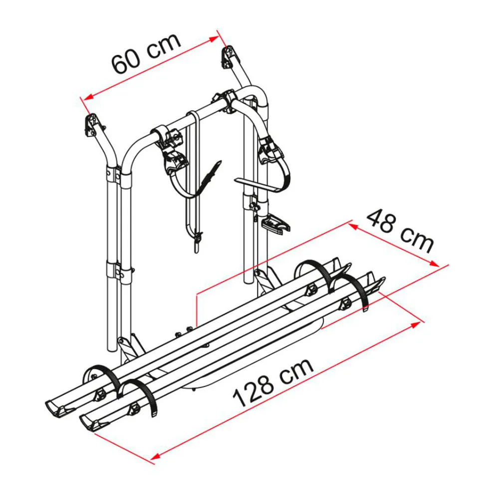 Fiamma 200 D Sykkelstativ For 2 Sykler, Silver / black, 2 Sykkels Fiamma 200 D Sykkelstativ For 2 Sykler, Silver / black, 2 Sykkels