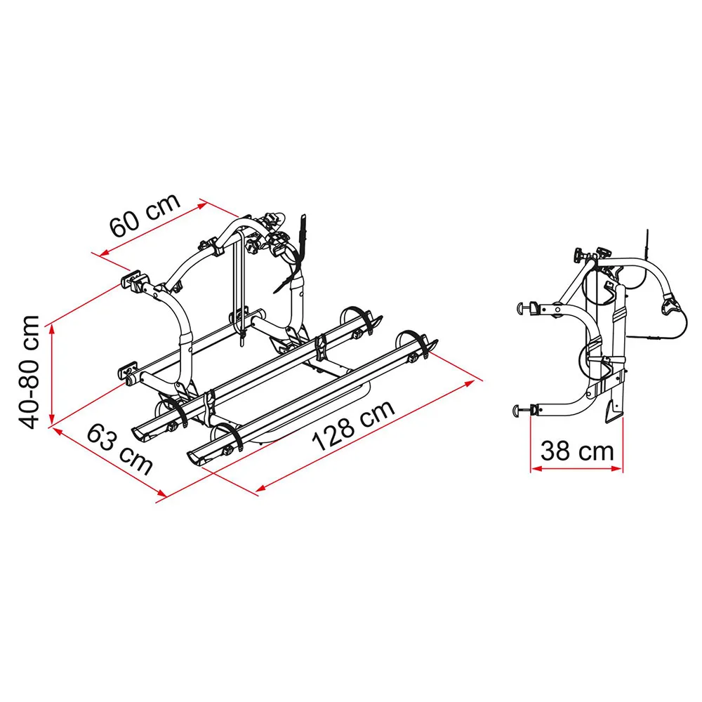 Fiamma Pro C Sykkelstativ For 2 Sykler, Deep black, 4 Sykkels Fiamma Pro C Sykkelstativ For 2 Sykler, Deep black, 4 Sykkels