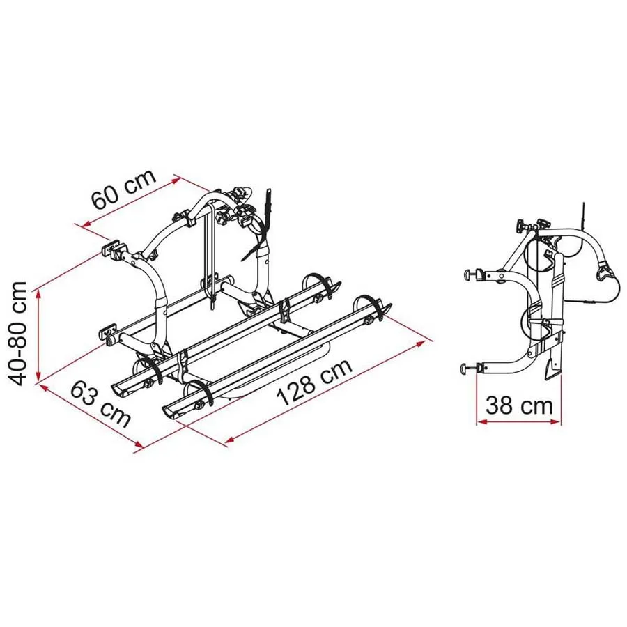 Fiamma Pro C Sykkelstativ For 4 Sykler, Black, One Size