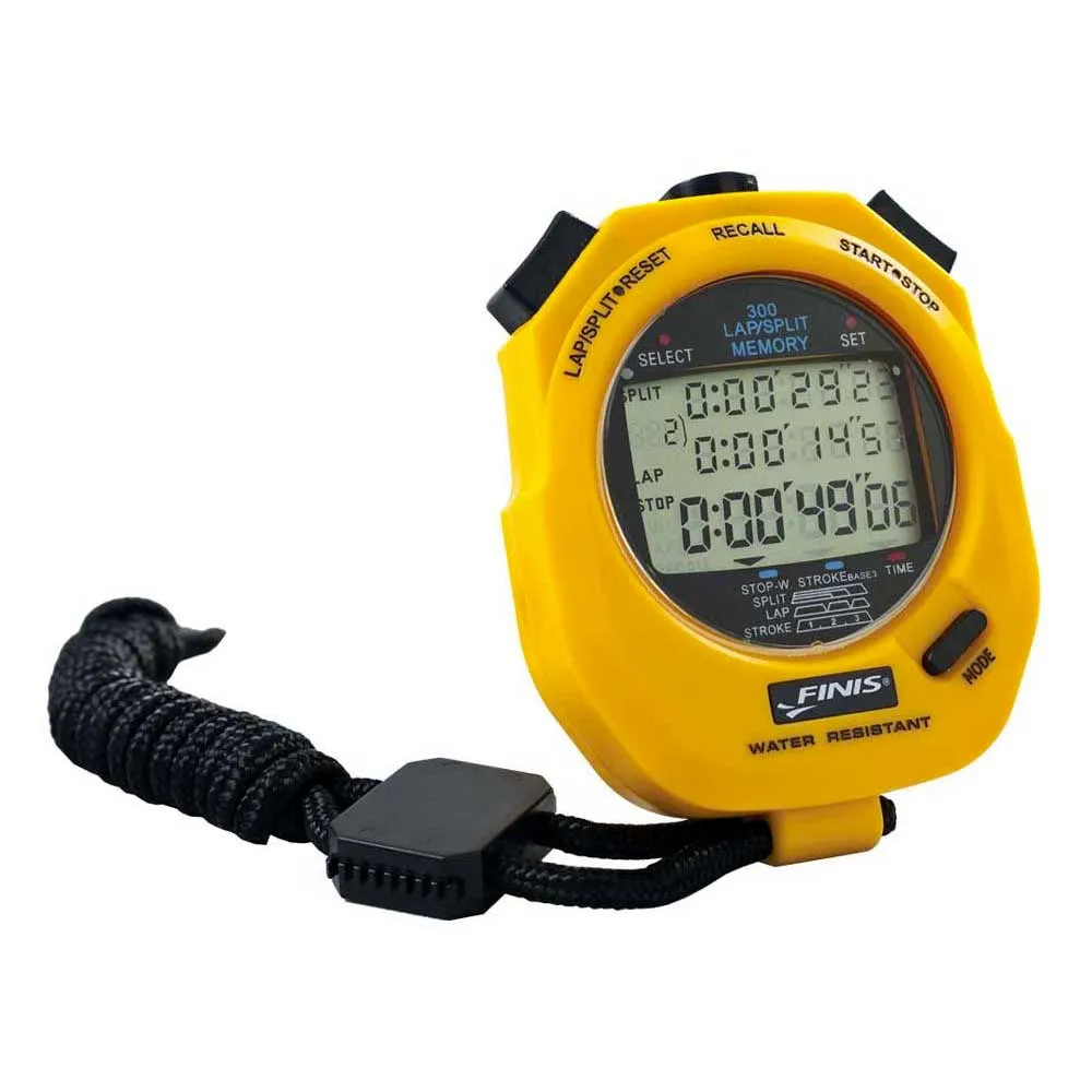 FINIS 3x300m Stoppeklokke, Yellow, One Size