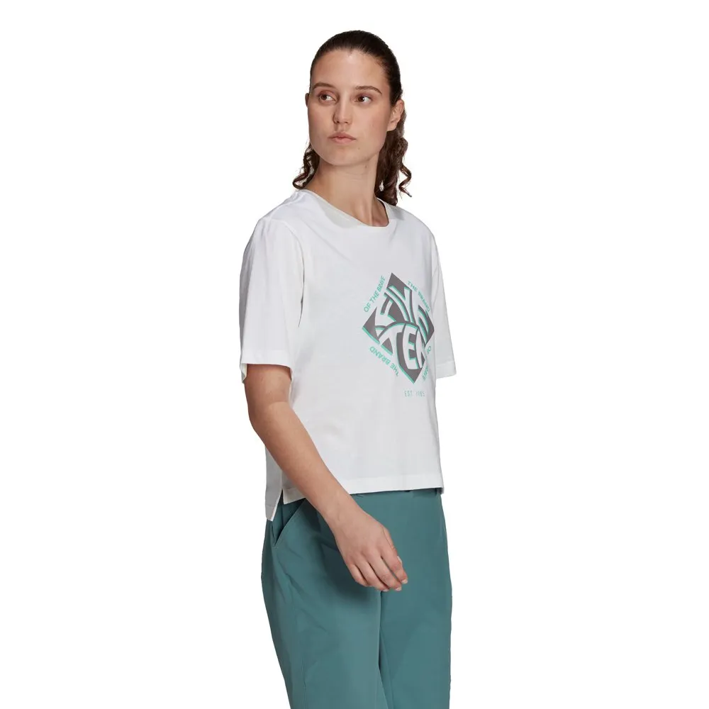 Five Ten Cropped Graphic Kortarmet T-skjorte, White, M Five Ten Cropped Graphic Kortarmet T-skjorte, White, M