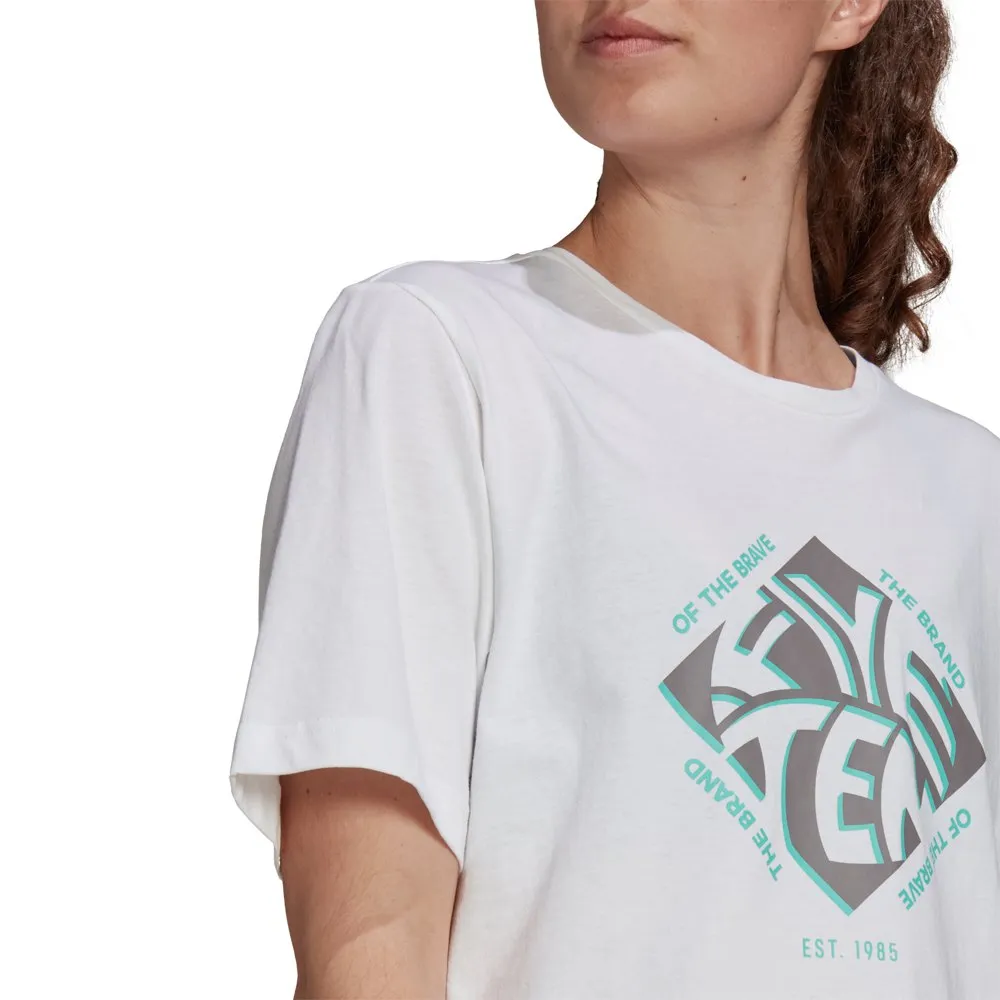 Five Ten Cropped Graphic Kortarmet T-skjorte, White, M Five Ten Cropped Graphic Kortarmet T-skjorte, White, M