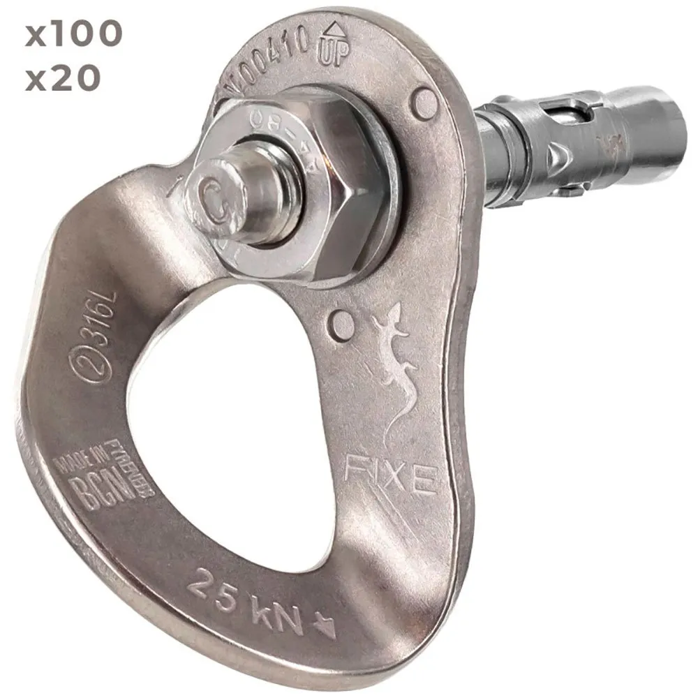Fixe Climbing Gear 1 316l M10 Pack+parabolt 316l M10x70 Mm Bolt Hanger 20 Enheter, Silver, One Size
