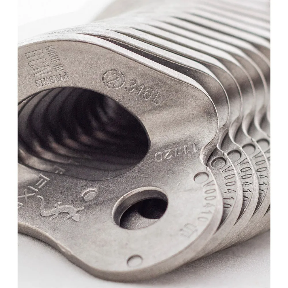 Fixe Climbing Gear 1 M10 Pack 316l Bolt Hanger 100 Enheter, Silver, One Size