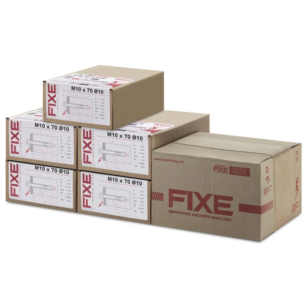 Fixe Climbing Gear Fixe 1 316l M10 Pack+parabolt 316l M10x70 Mm Pack Bolt Hanger 100 Enheter, Steel, One Size