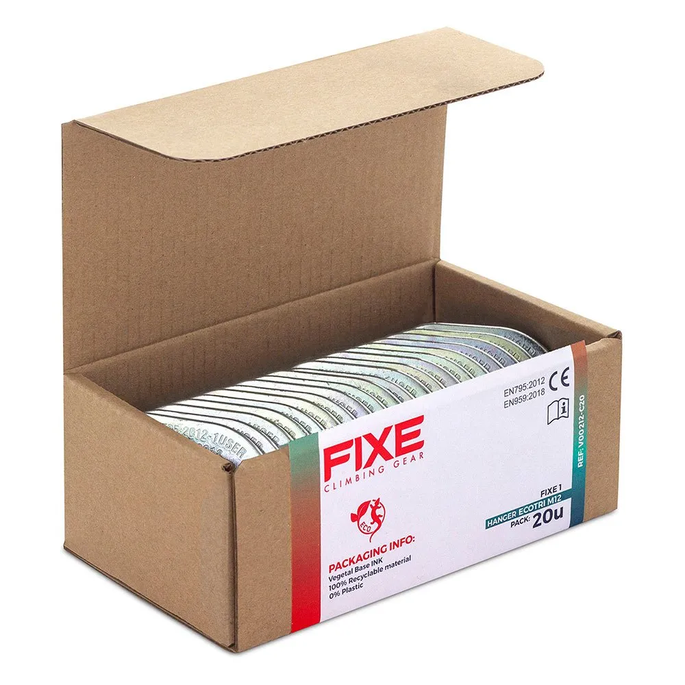 Fixe Climbing Gear Fixe 1 Hanger Galvanized Steel M12 Bolt Hanger 20 Enheter, Silver, One Size