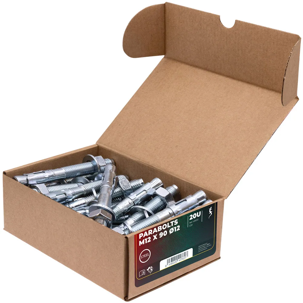 Fixe Climbing Gear M12 Expansion Bolt+fixe 1 M12 Bolt Hanger 20 Enheter, Ecotri, 90mm