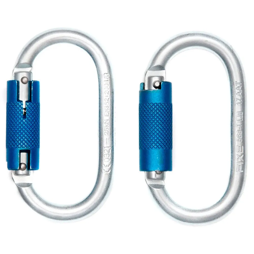 Fixe Climbing Gear Steel Automatic Close Karabinkrok 20 Enheter, Silver, One Size