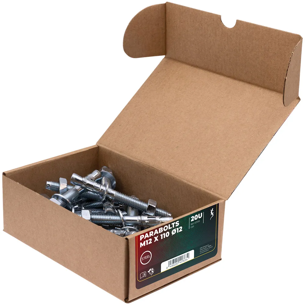 Fixe Climbing Gear V27212-k20 M12 Expansion Bolt+fixe 1 M12 Bolt Hanger 20 Enheter, Ecotri, 110mm