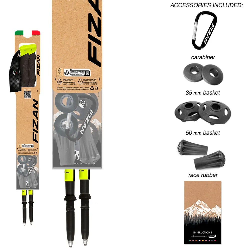 Fizan Compact Pro Spaserstokker, Grey, 59-132cm Fizan Compact Pro Spaserstokker, Grey, 59-132cm