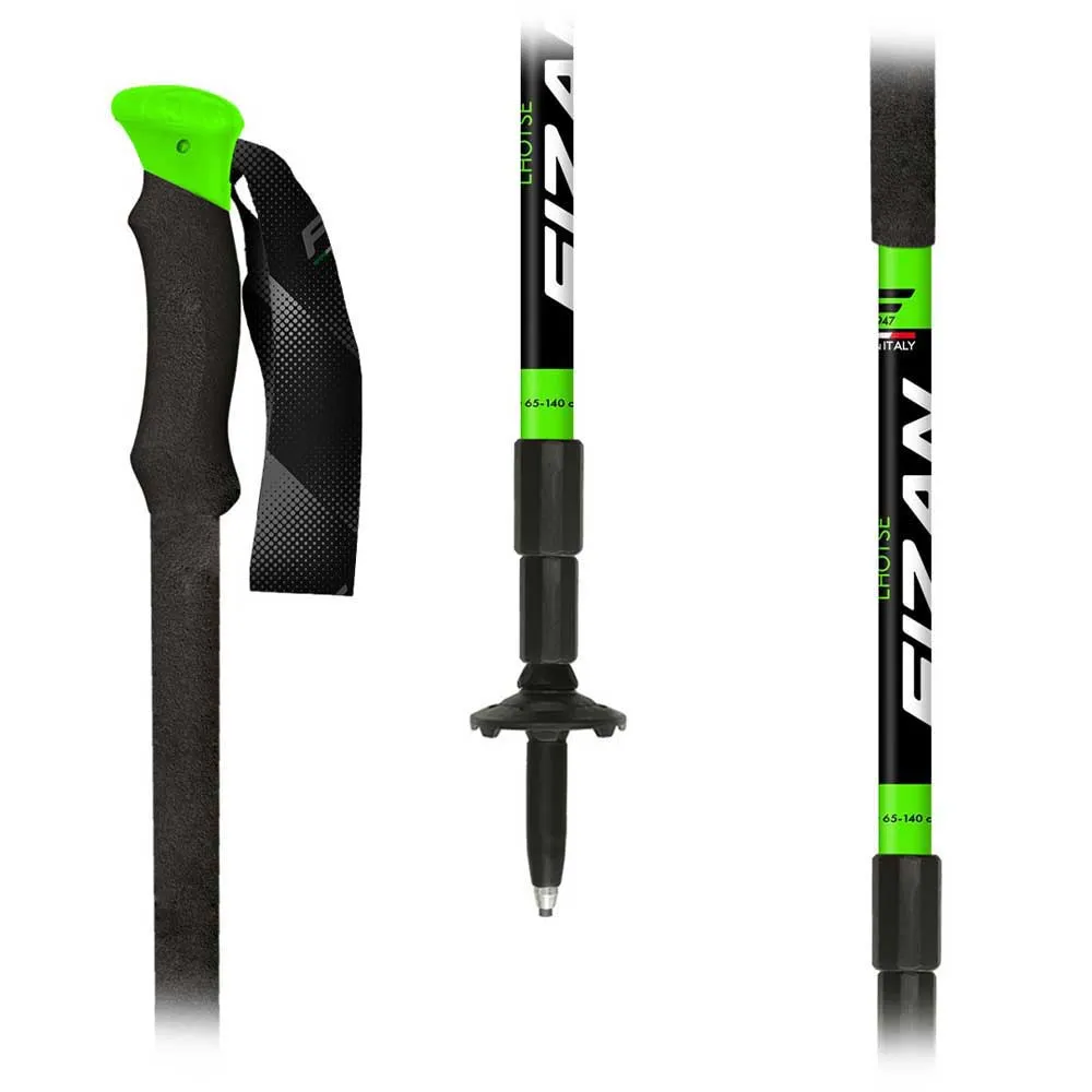 Fizan Lhotse Spaserstokker, Black / green, 65-140cm