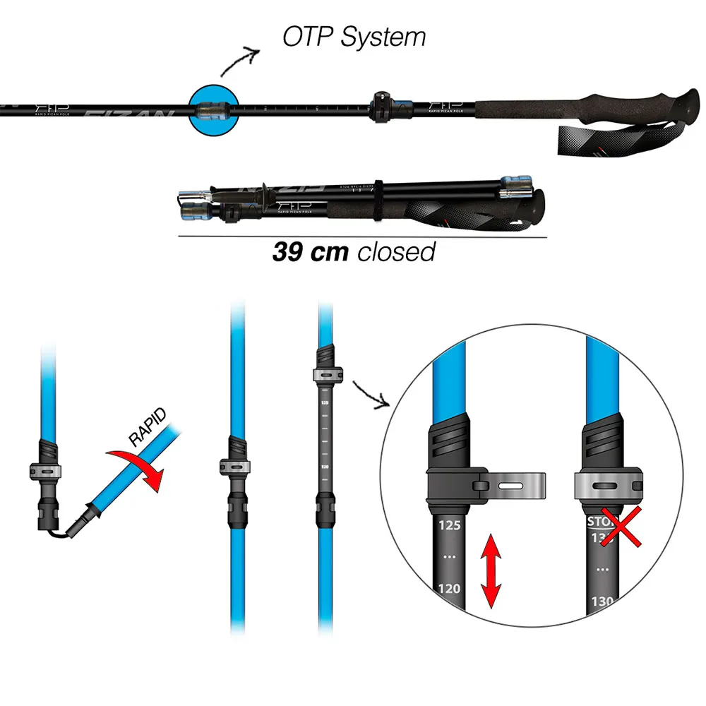 Fizan Rfp Spaserstokker, Black, 110-135cm