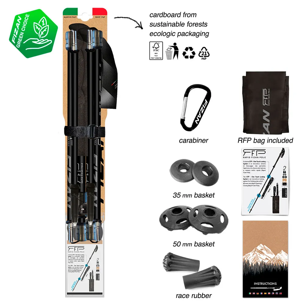 Fizan Rfp Spaserstokker, Black, 110-135cm