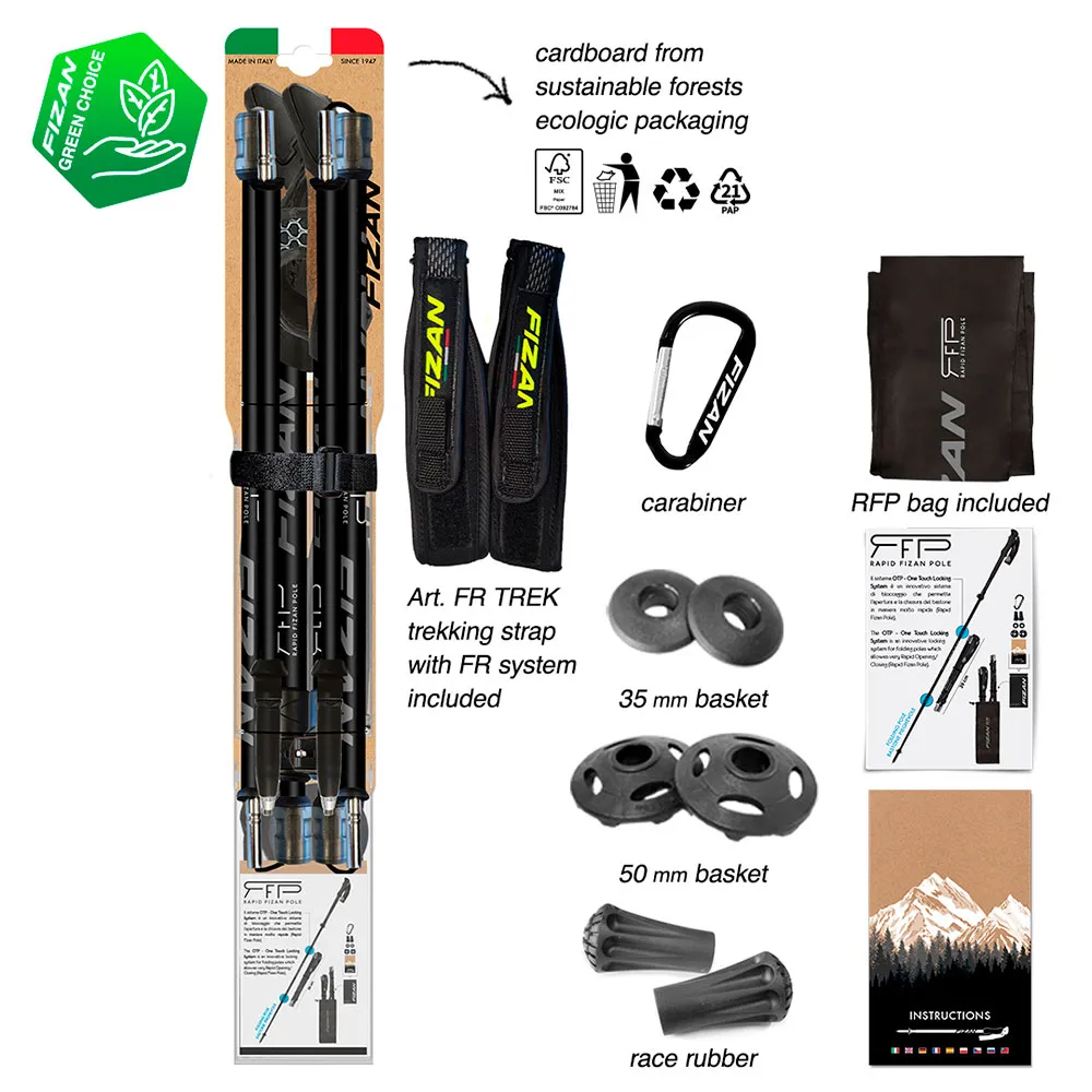 Fizan Rfp Trail Spaserstokker, Black, 110-135cm Fizan Rfp Trail Spaserstokker, Black, 110-135cm