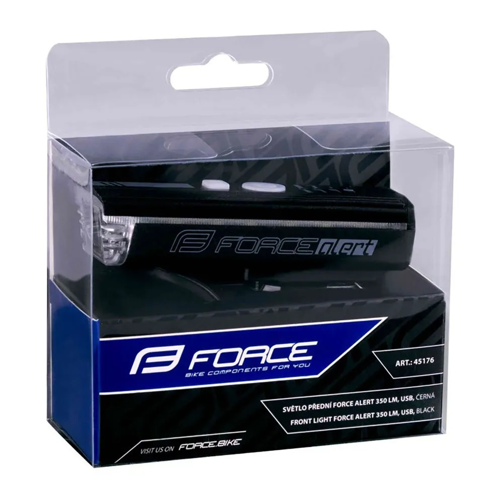Force Alert Usb Frontlys, Black, 350 Lysstyrker Force Alert Usb Frontlys, Black, 350 Lysstyrker
