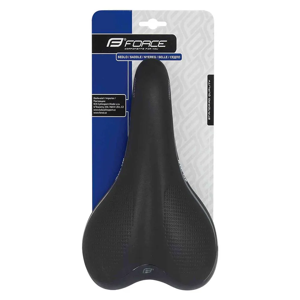 Force Comfort Gel Tech Sykkelsete, Black, 160mm