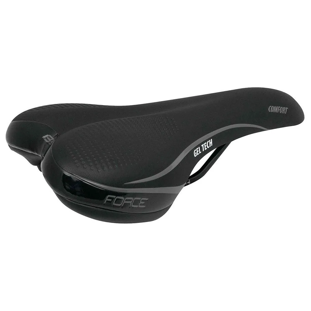 Force Comfort Gel Tech Sykkelsete, Black, 160mm