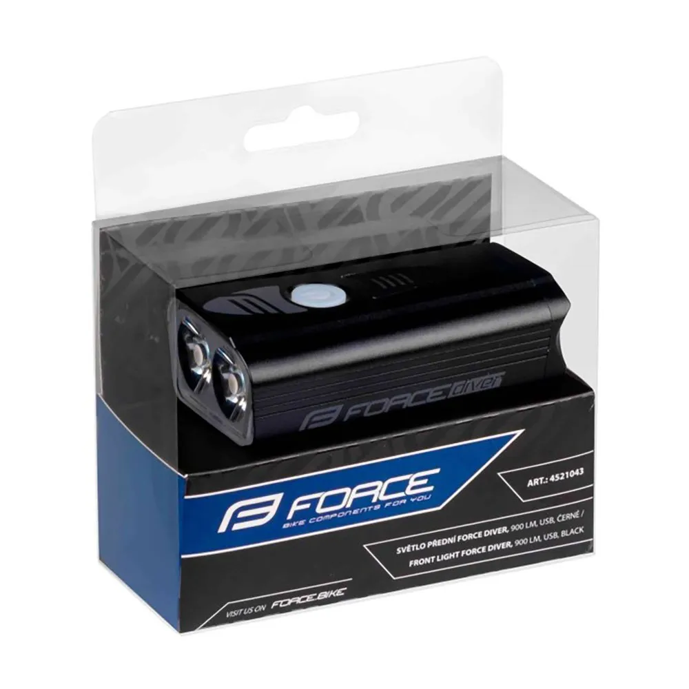 Force Diver Usb Frontlys, Black, 900 Lysstyrker