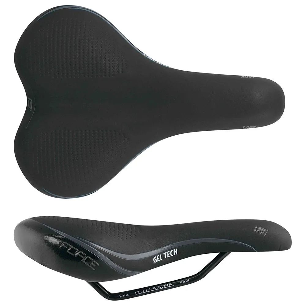 Force Gel Tech Damesadel, Black, 180mm
