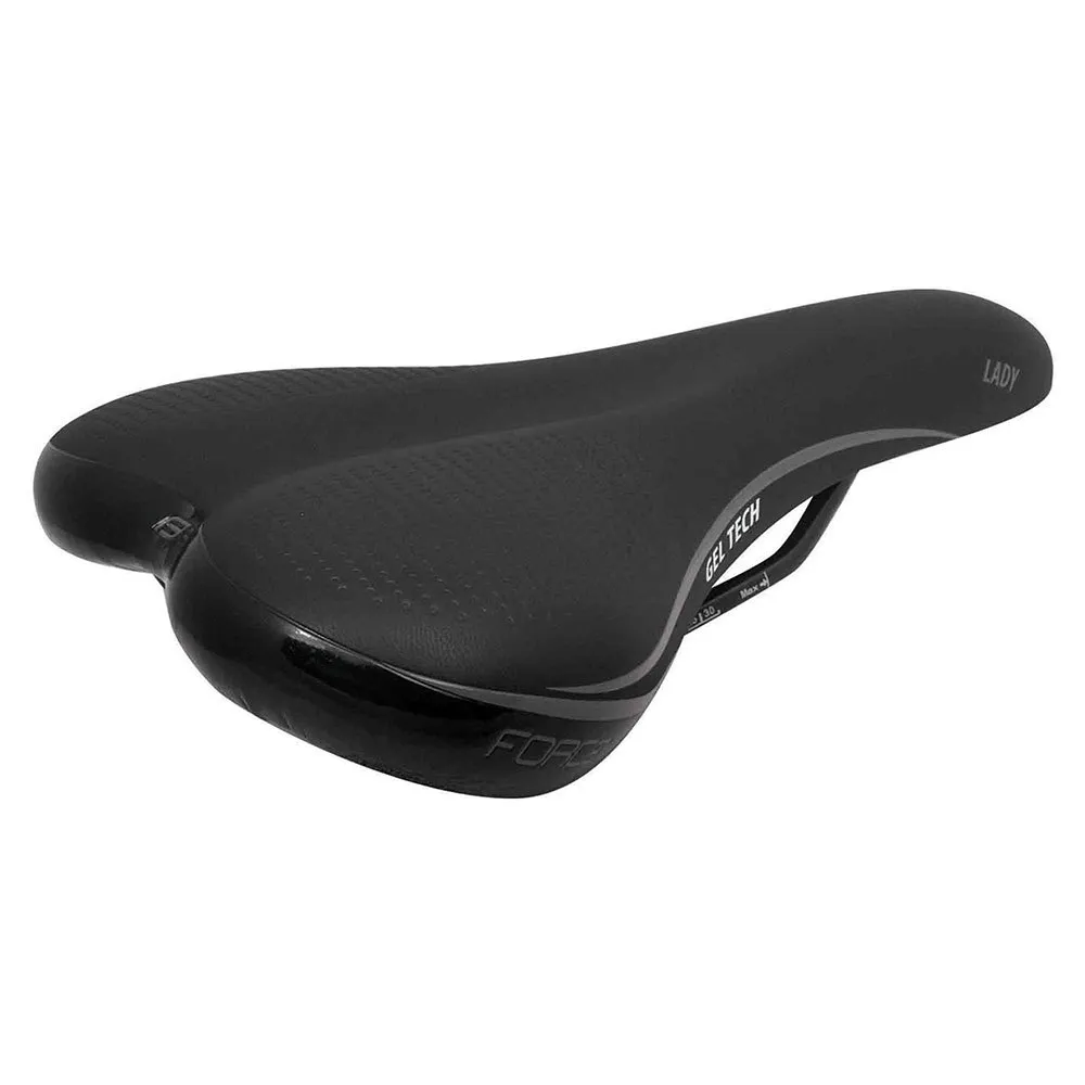 Force Gel Tech Sykkelsete, Black, 180mm