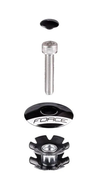 Force Top Cap og Expander til 1 1/8'', Svart