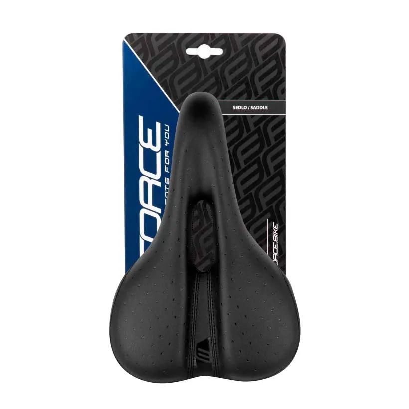 Force Tourist Elastomer Luna Sykkelsete, Black, 175mm