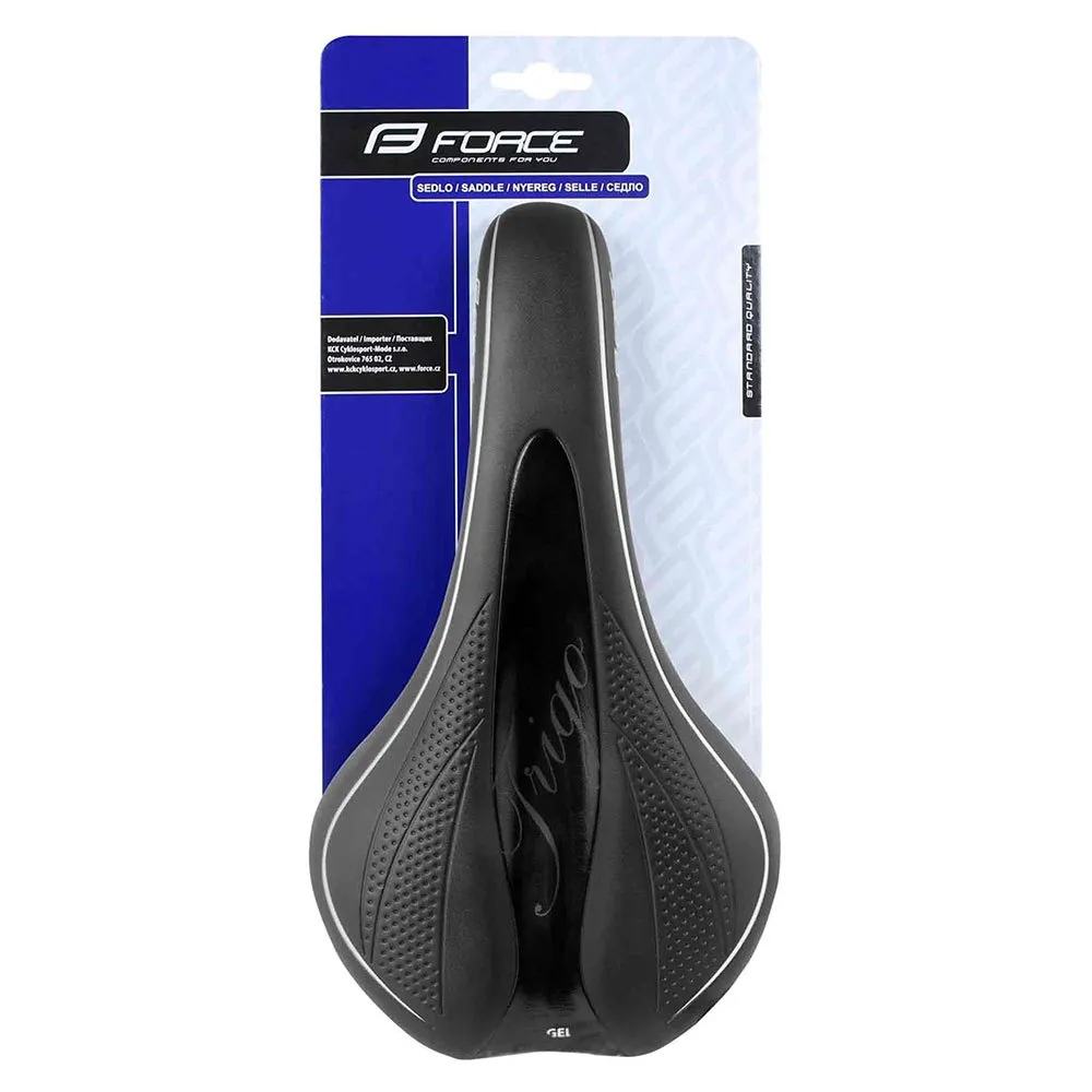 Force Trigo Gel Tech Sykkelsete, Black, 142mm