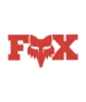 FOX Head klistermerke på 3 tommer, Hvit/rød