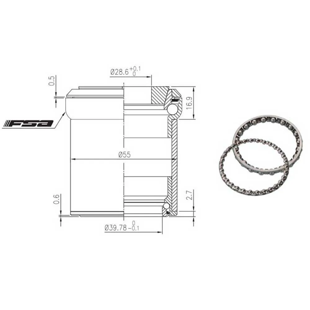 FSA 4 (e/i) Integrert Styrelager, Black / silver, One Size FSA 4 (e/i) Integrert Styrelager, Black / silver, One Size