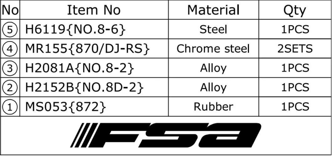 FSA Impact Integrert Styrelager, Black, 1 1/8"