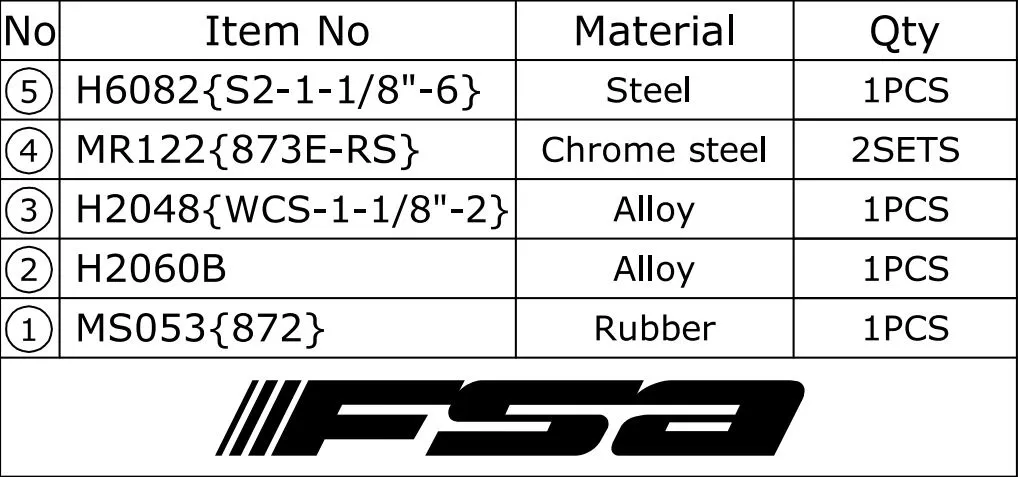 FSA Orbit I NO°16 Integrert Styrelager, Black, 1 1/8"