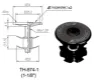 FSA Stjernemutter med Top Cap, Svart