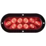 Fultyme Rv Overflatemontert Oval Forseglet Led-lys, Red, 152.4mm