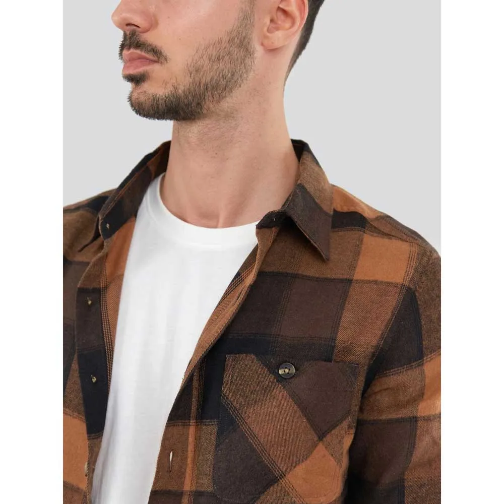 Fundango Harris Skjorte Med Lange Ermer, Tobacco Fundango Harris Skjorte Med Lange Ermer, Tobacco