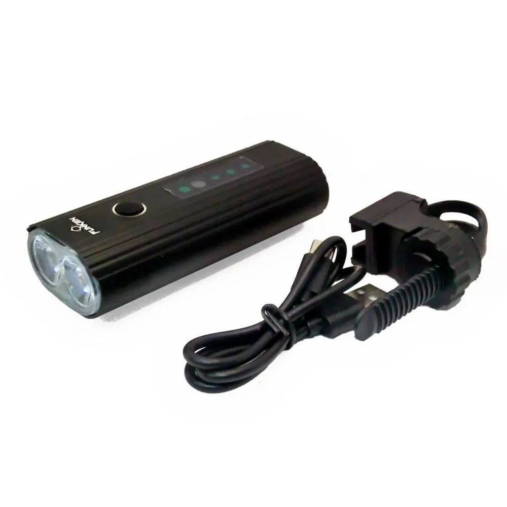 Funken 2x Led Xpg Sensor 3000mah Li-poly Integrated Frontlys, Black, 650 Lysstyrker Funken 2x Led Xpg Sensor 3000mah Li-poly Integrated Frontlys, Black, 650 Lysstyrker