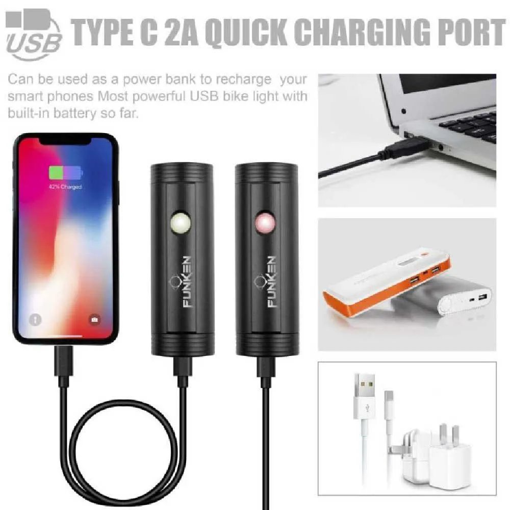 Funken Constant 5000mah Li-ion Frontlys, Black, 1100 Lysstyrker Funken Constant 5000mah Li-ion Frontlys, Black, 1100 Lysstyrker
